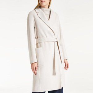 S MAX MARA Cashmere Wool blend Wrap coat-ALATI- Ghiaccio i.e. ice- Ital 44, US10